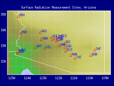 Arizona Surface Radiation Measurement Sites